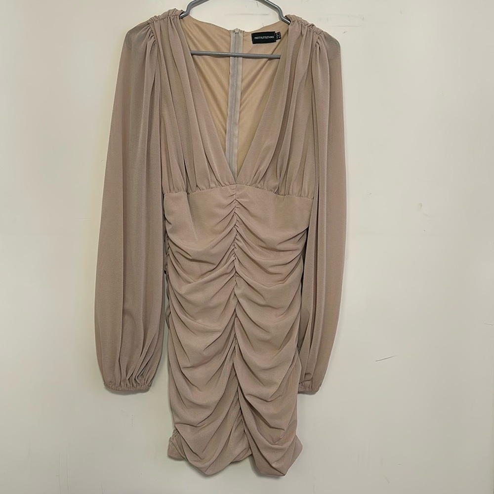 Ruched Deep V Dress